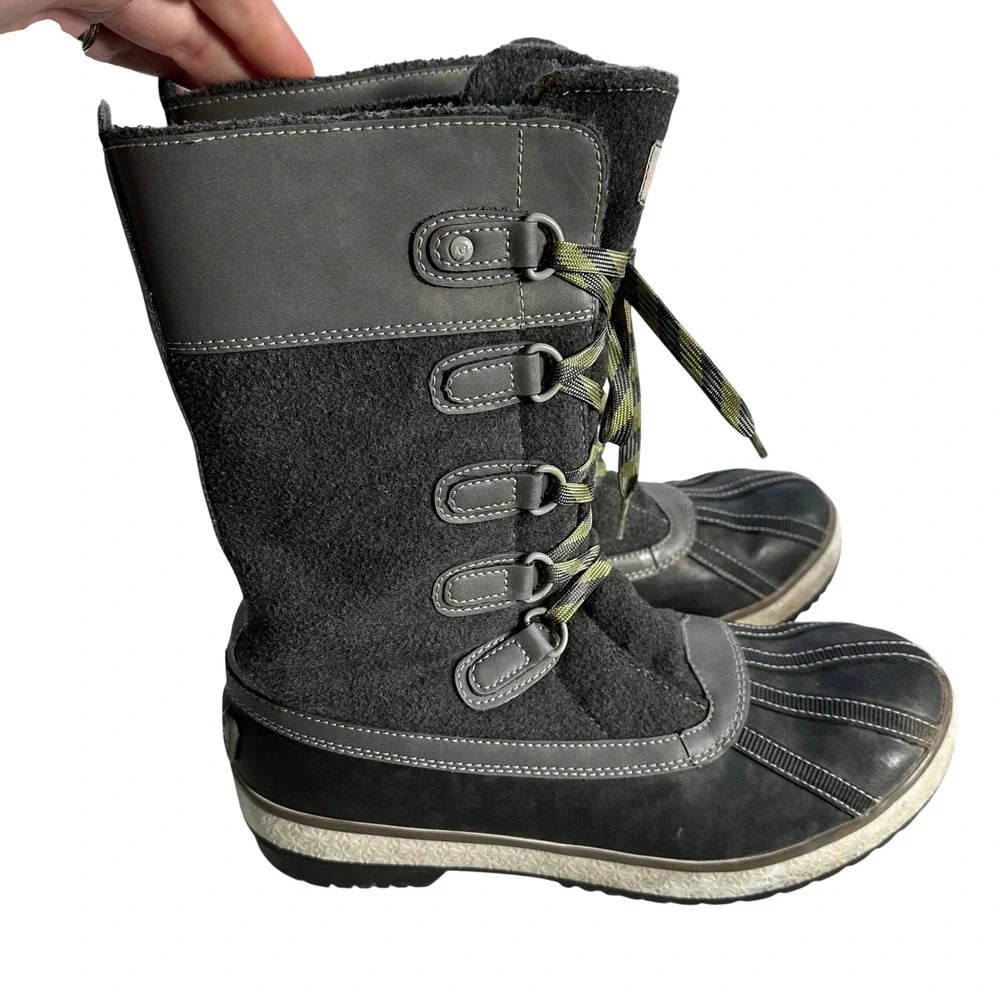 UGG Australia Women's Waterproof Winter‎ Boots Charcoal Gray Lace Up Size 9
